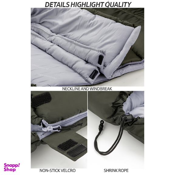 کيسه خواب 13- درجه نیچرهایک مدل U series Square With Hat cotton sleeping bag (U350) کد MSD07