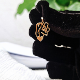 آویز گردنبند طلا 18 عیار زنانه گوزن طرح مادر و کودک کد BFT7432