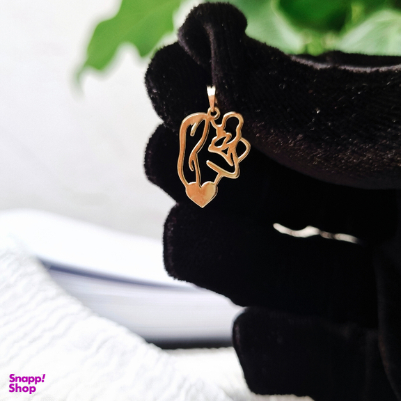 آویز گردنبند طلا 18 عیار زنانه گوزن طرح مادر و کودک کد BFT7432