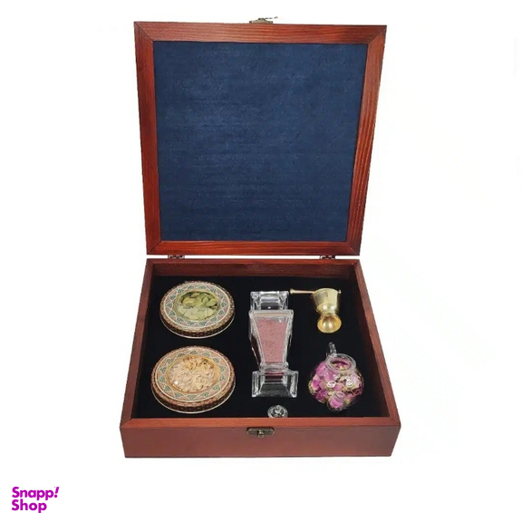 ست هدیه زعفران و هل ستاره زعفرانیه مدل نقش جهان کد 07