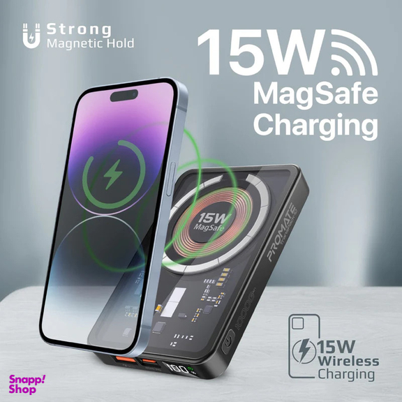 پاوربانک بی سیم پرومیت مدل TRANSPACK-10 ظرفیت 10000 میلی آمپر ساعت