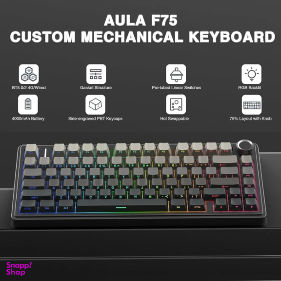 کیبورد بی سیم مخصوص بازی آئولا مدل Aula F75 Pro