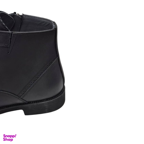 نیم بوت طبی مردانه چرم ریباری مدل Z28 رنگ مشکی