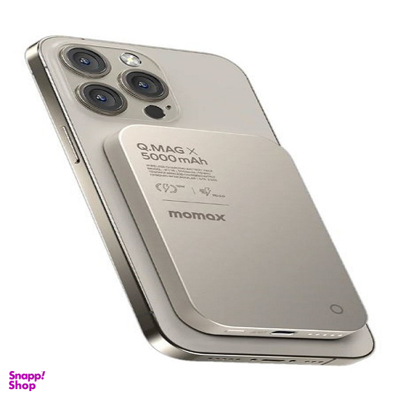 پاوربانک مغناطیسی 15 وات مومکس مدل Momax QMag X IP116 ظرفیت 5000 میلی‌ آمپر ساعت