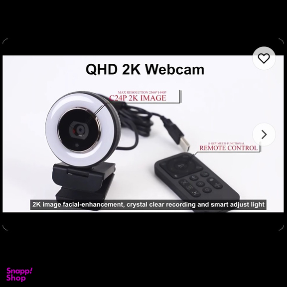 وب کم مدل 2K HDR 60fps Remote Control Ring Light