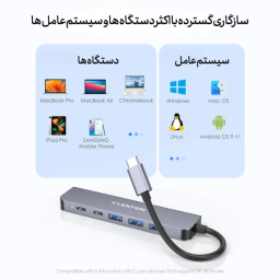 USB هاب 6 پورت لنشن مدل CE35s USB-C