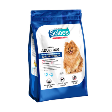غذا خشک سگ بالغ سولواس مدل نژاد کوچک با طعم مرغ و ماهی وزن ۱۲ کیلوگرم