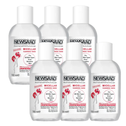 محلول پاک کننده آرایش صورت و چشم نیوساد مدل 06 مناسب انواع پوست حجم 150 میلی لیتر مجموعه 6 عددی