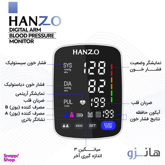 فشارسنج بازویی هانزو مدل U82
