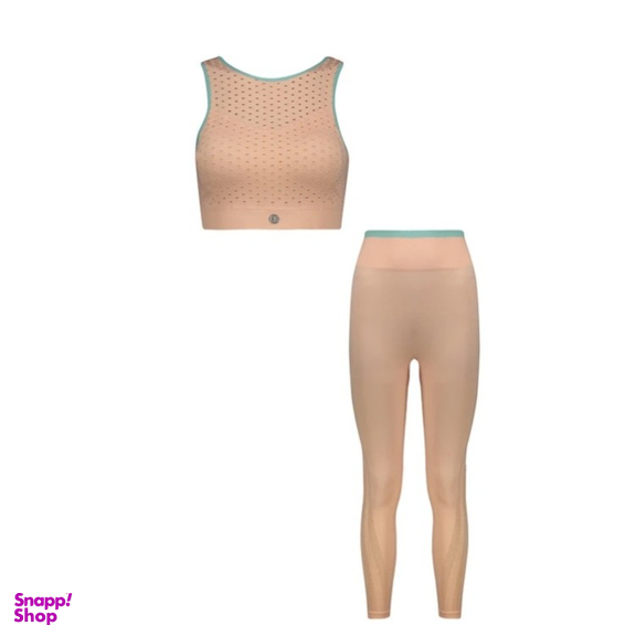 ست نیم تنه کراپ و لگینگ ورزشی زنانه دریم اسلیم کد T795796 رنگ گلبهی