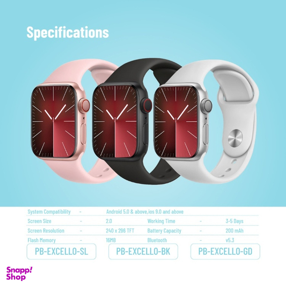 ساعت هوشمند پرودو مدل EXCELLO سایز 1.5 اینچ