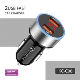 شارژر فندکی کلومن مدل KC-C06 به همراه کابل USB-C