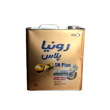 روغن موتور ایرانول رونیا پلاس مدل SAE 5_30 فول سنتتک SN کد 22261 حجم ۵ لیتر