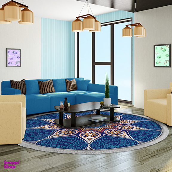 فرش ماشینی چاپی بدون تار و پور هانوکس مدل آب و کویر کد IFC.2830.04