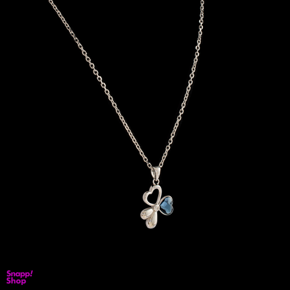 گردنبند نقره زنانه سواروسکی مدل گل سه پر کد 6574119