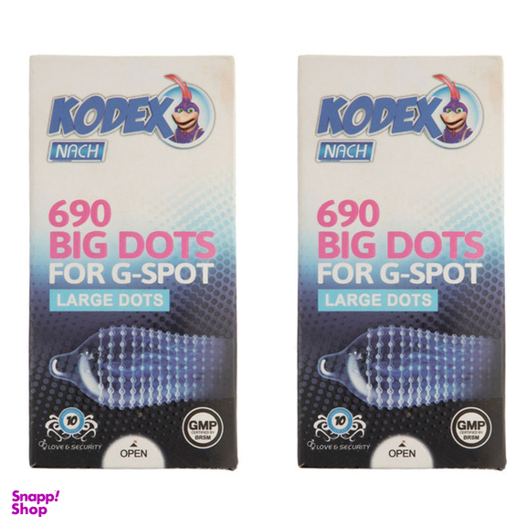 کاندوم خاردار ناچ کدکس مدل بیگ داتس بسته 12 عددی مجموعه 2 عددی