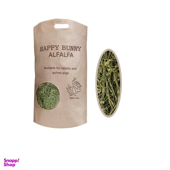 یونجه خشک گوجه خرگوش و خوکچه هپی بانی مدل ALFALFA وزن 1000 گرم