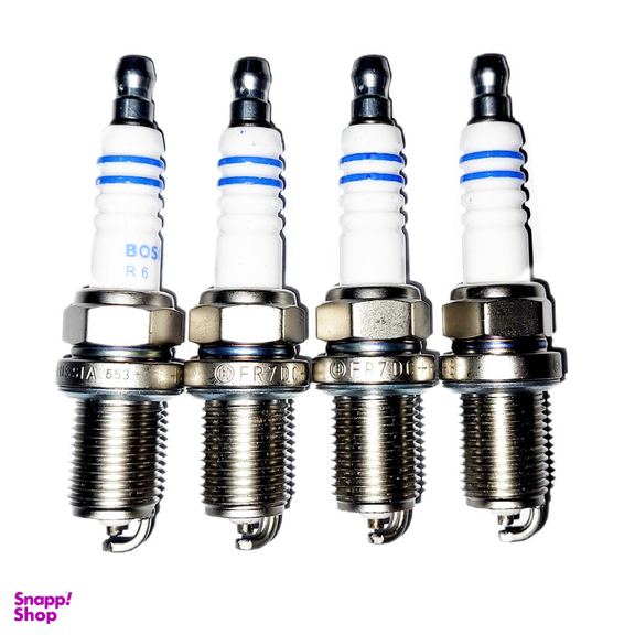 شمع خودرو بوش مدل تک پلاتین پایه کوتاه کد FR7DC (+8) Germany بسته 4 عددی