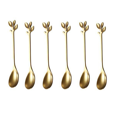 قاشق چای خوری طرح برگ کد 220512 مجموعه 6 عددی