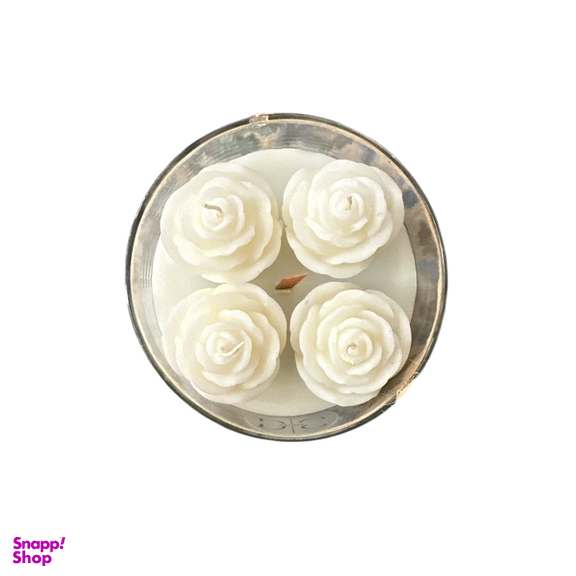 شمع طرح رز سفید کد 109