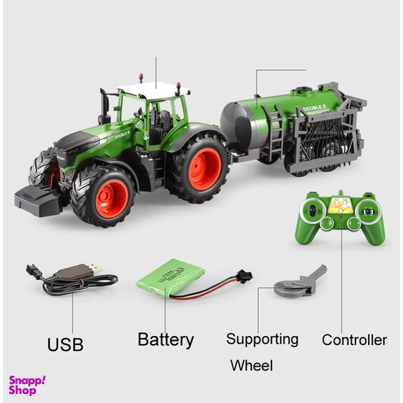 ماشین بازی کنترلی دبل ای مدل Tractor with sprinkler barrel E355-003