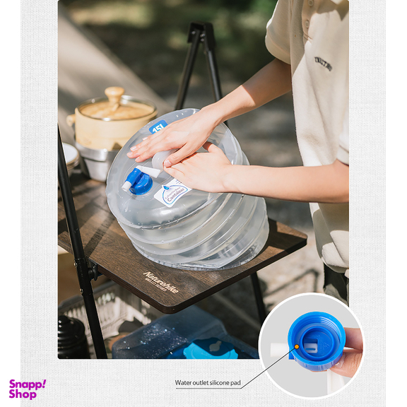 دبه آب تاشو نیچرهایک مدل PE Folding Bucket کد S002-T ظرفیت 10 لیتر