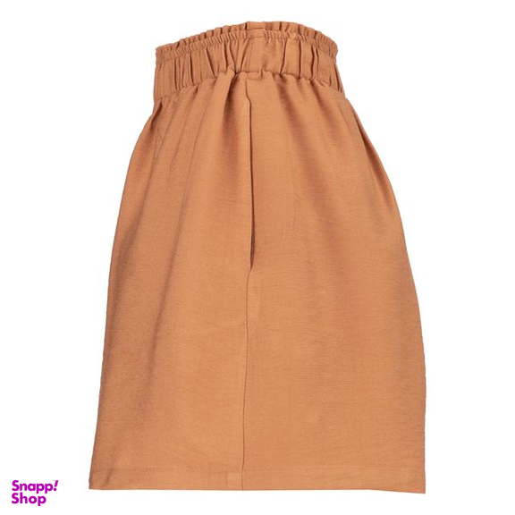 شلوارک زنانه سرژه مدل کمر کش جیب دار 229127 رنگ شتری