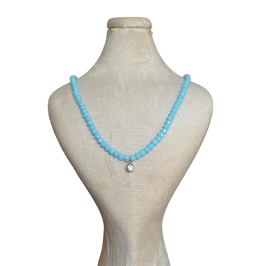 گردنبند مهره‌ ای زنانه مدل سنگ تراش خورده کریستالی