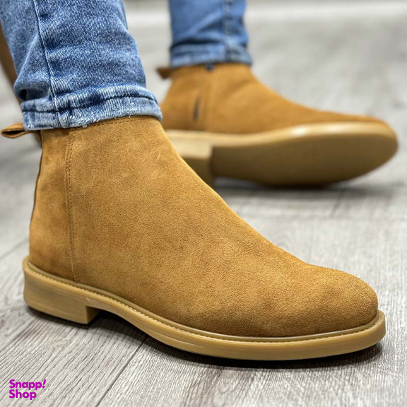 بوت چرم طبیعی مردانه مدل چلسی کد 953 رنگ عسلی