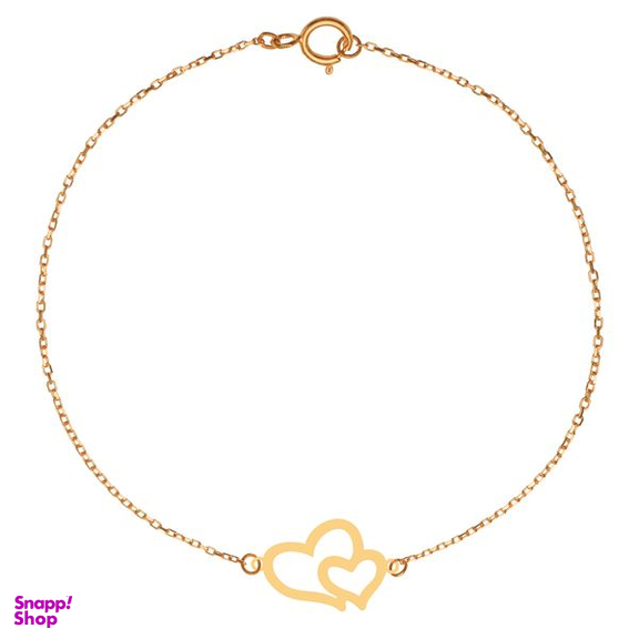 پابند طلا 18 عیار زنانه کرابو طرح دو قلب مدل Kr2138
