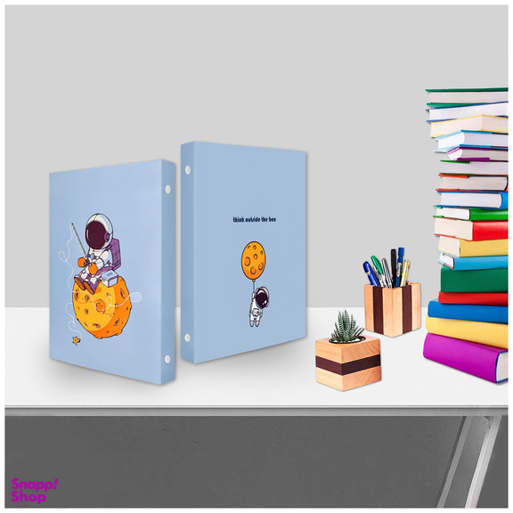 دفتر کلاسوری 100 برگ پدیده نقش مدل 6 حلقه کلاسيک طرح آدم فضايی کد 134