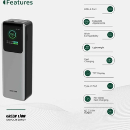 پاوربانک گرین لاین مدل Green Voltura Power Bank PD100W ظرفیت 20000 میلی آمپر ساعت