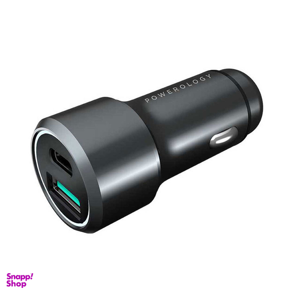 شارژر فندکی 43W پاورولوجی مدل PQCPDCCCBK به همراه کابل USB-C