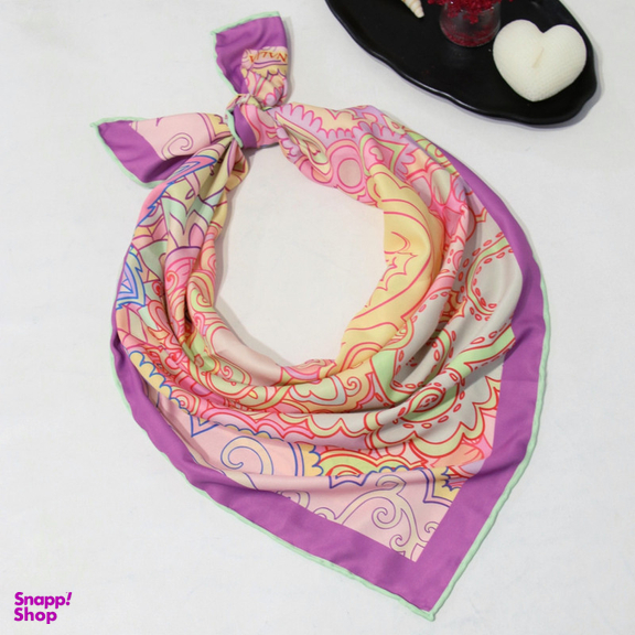 روسری زنانه آنالیا مدل ابریشم مزونی کد a-5077