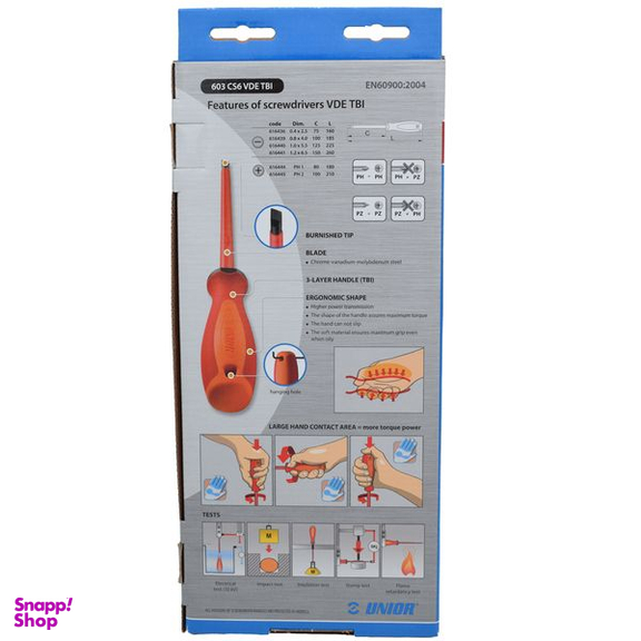 پیچ گوشتی یونیور مدل 603CS6VDE-TBI بسته 6 عددی