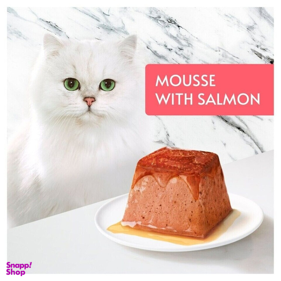 غذای تر گربه گورمت مدل Mousse طعم سالمون کد 21063 وزن 114 گرم بسته 2 عددی