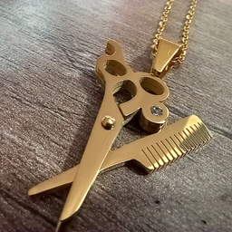 گردنبند مدل آرایشگری قیچی و شانه