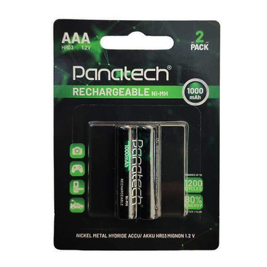 باتری نیم قلمی AAA پاناتک مدل Rechargeable بسته 2 عددی