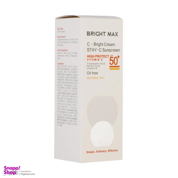 کرم ضد آفتاب رنگی ویتامین سی C Bright برایت مکس حجم 50 میلی لیتر