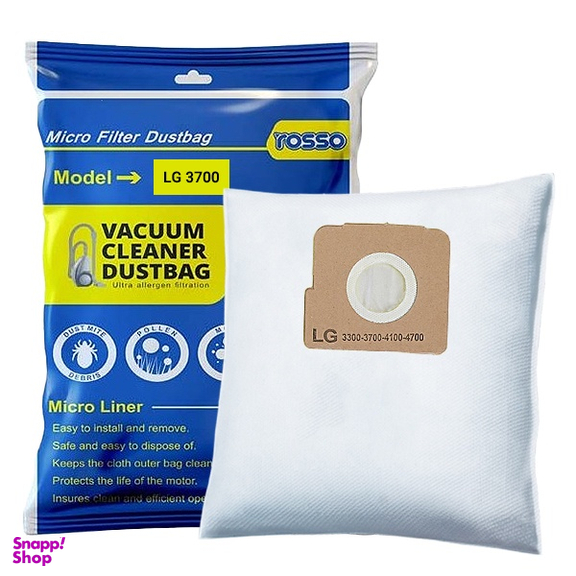 کیسه جاروبرقی روسو مدل پاکت میکرو نایلونی ال جی 3700 بسته 4 عددی