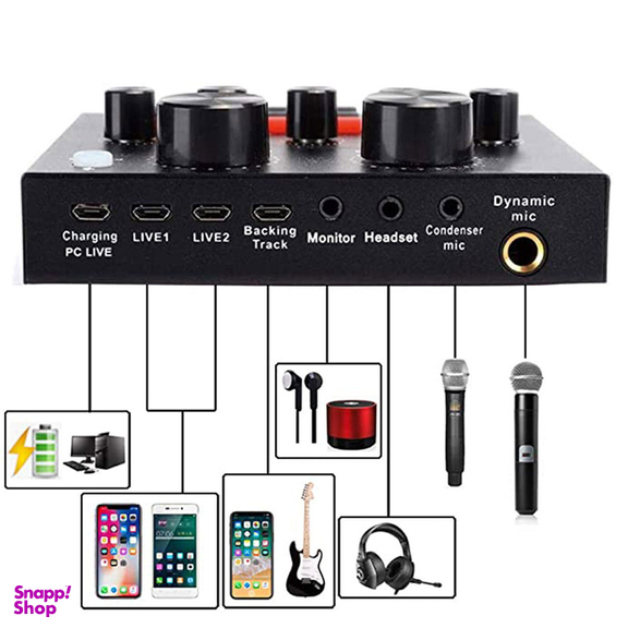 کارت صدا استودیو وسکات مدل v8 به همراه میکروفون کاندنسر و پایه