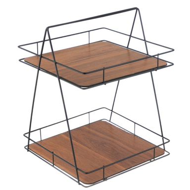 استند جا ادویه ای مدل مربعی کف چوبی کد 3024