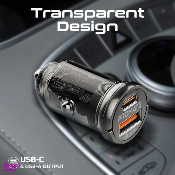شارژر فندکی 65 وات پرومیت مدل TRANSDRIVE-65W