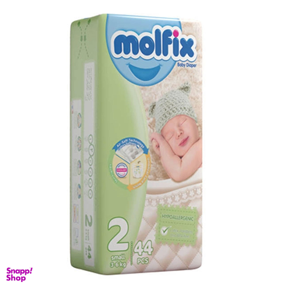پوشک بچه مولفیکس سایز 2 بسته 44 عددی مجموعه 2 عددی