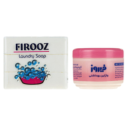 صابون لباسشویی فیروز مدل روغن نارگیل بسته 3 عددی به همراه وازلین بچه