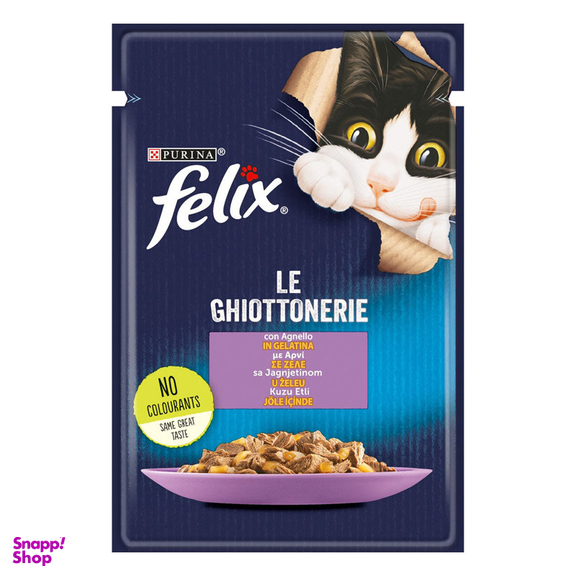 غذای پوچ گربه فلیکس مدل طعم بره وزن 85 گرم