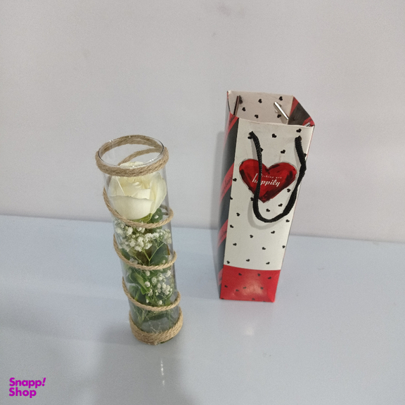 شاخه گل طبیعی رز کد 84 به همراه بگ