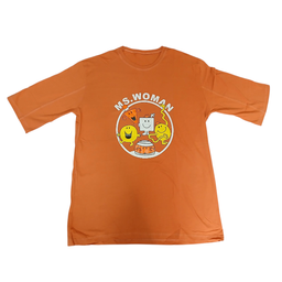 تیشرت زنانه طرح MS.WOMAN کد 555 رنگ نارنجی