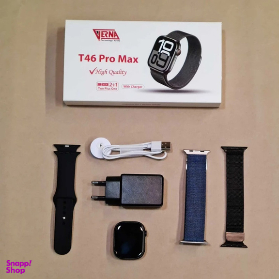 ساعت هوشمند ورنا مدل T46 Pro Max به همراه 3 بند و شارژر