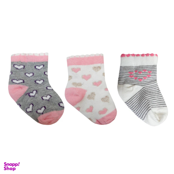 جوراب ساق کوتاه نوزادی لاندنی مدل 0402 بسته 3 عددی